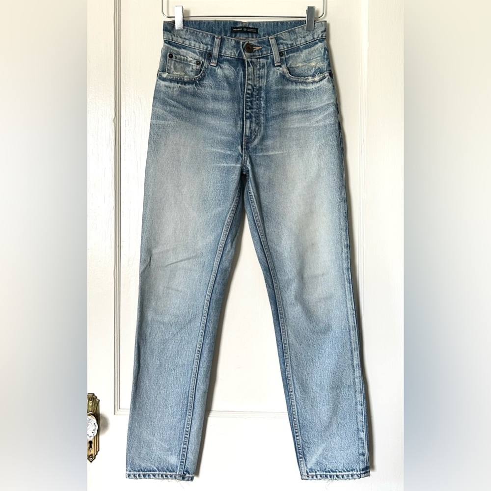 Moussy x Barneys High Rise Straight Ankle Denim Light Blue 25